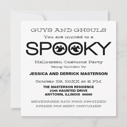Typographie éffrayante Invitation du parti Hallowe (Devant)
