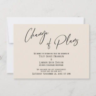 Typographie Élégante Changement de Plans Carte Crè