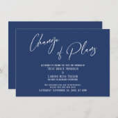 Typographie Élégante Changement de Plans Carte Nav (Devant / Derrière)