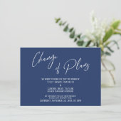 Typographie Élégante Changement de Plans Carte Nav (Debout devant)