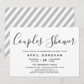 Typographie élégante Couples Douche Invitation (Devant / Derrière)