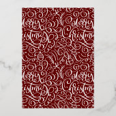 Typographie élégante Fête de Noël Foil Invitation (Verso)