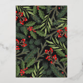 Typographie élégante Fête de Noël Foil Invitation (Verso)