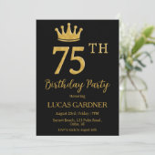 typographie élégante invitations 75e anniversaire (Debout devant)