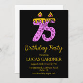 typographie élégante invitations 75e anniversaire (Devant / Derrière)