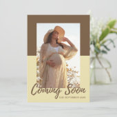 Typographie élégante Photo Faire-part de grossesse (Debout devant)