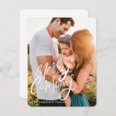 Typographie élégante Photo Noël Carte de vacances (Devant / Derrière)