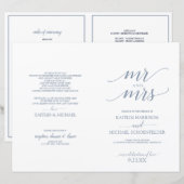 Typographie élégante Programmes de mariage Dusty B (Devant / Derrière)