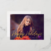 typographie élégante script photo joyeuse carte de (Recto/Verso)