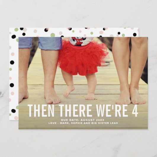 Typographie en gras Faire-part de grossesse (Devant / Derrière)