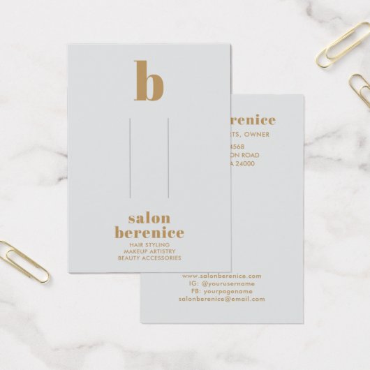 Typographie en gras Monogramme or Clips à cheveux (Bureau)