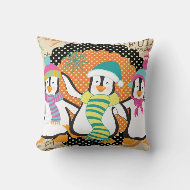 Typographie et coussin de vacances de Noël de (Recto)