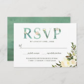 Typographie Floral Verdure aquarelle RSVP (Devant / Derrière)