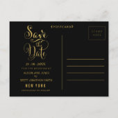 Typographie Gold Foil Enregistrer la date Carte po (Dos)