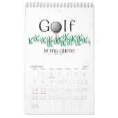 Typographie GOLF 2026 Calendrier mural (Feb 2027)