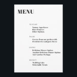 Typographie Gras Blanc Moderne Minimaliste Menu<br><div class="desc">Typographie Gras Blanc Moderne Minimaliste Menu Mariage</div>