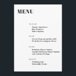 Typographie Gras Blanc Moderne Minimaliste Menu<br><div class="desc">Typographie Gras Blanc Moderne Minimaliste Menu Mariage</div>