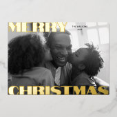 Typographie gras Foil Carte photo de vacances (Recto)