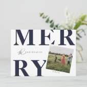 Typographie gras MERRY Carte de vacances Photo Ble (Debout devant)