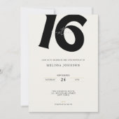 Typographie Gras Minimal Invitation Anniversaire 1 (Devant)