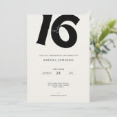 Typographie Gras Minimal Invitation Anniversaire 1 (Debout devant)