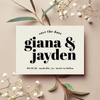 Typographie Gras Moderne Enregistrer La Carte Date