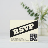 Typographie Gras QR RSVP Black Ecru Modern Mariage (Debout devant)