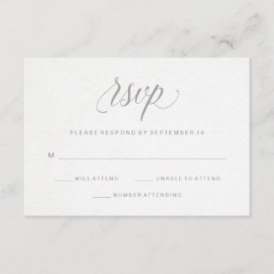 Typographie grise élégante sur le papier RSVP