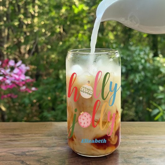 Typographie Holly Jolly Ornements de Noël Nom