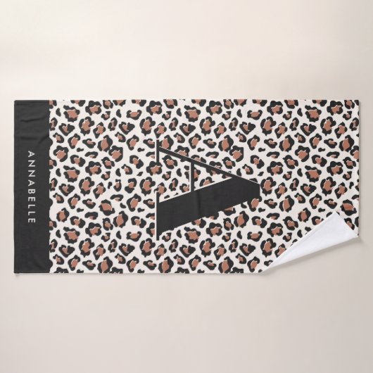 Typographie initiale Empreinte de léopard en terre (Serviette de bain)