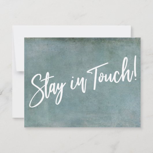 Typographie "J'ai bougé" Grunge Faire-part Bleu (Dos)