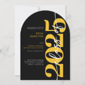 Typographie jaune moderne Arch Grad Faire-part (Devant)