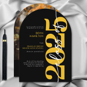 Typographie jaune moderne Arch Grad Faire-part