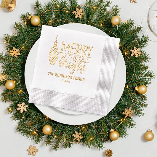 Typographie Joyeux et Bauble brillant Nom | Date