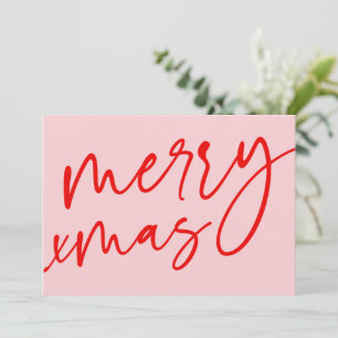 Typographie Joyeux Noël Carte de vacances rouge et