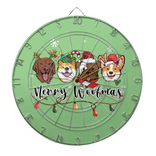 Typographie Joyeux Woofmas Cible de fléchettes (Devant)
