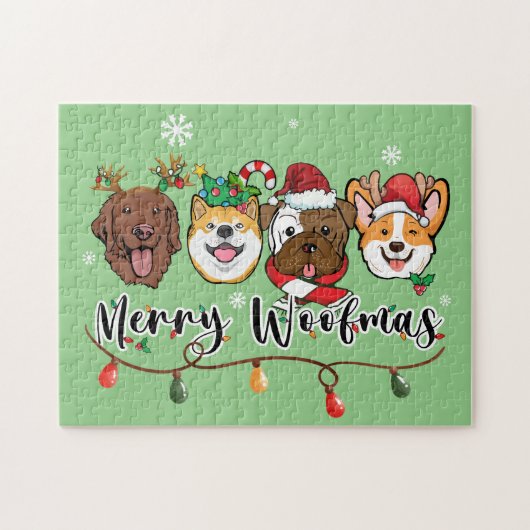 Typographie Joyeux Woofmas Puzzle (Horizontal)