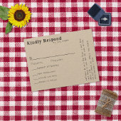 Typographie manuscrite décontractée Carte RSVP Men