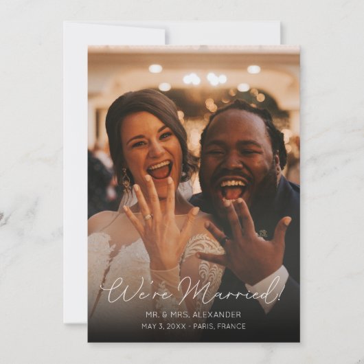 Typographie Mariage Faire-part Elegant V (Devant)