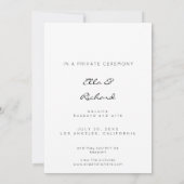 Typographie Mariage Faire-part Elegant V (Dos)