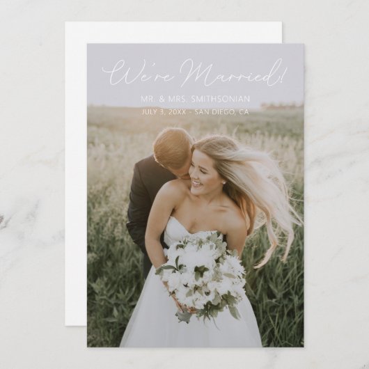 Typographie Mariage Faire-part Elegant Ver (Devant / Derrière)