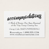 Typographie Mariage Hébergements Insertion Cartes (Devant)