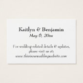 Typographie Mariage Hébergements Insertion Cartes (Dos)