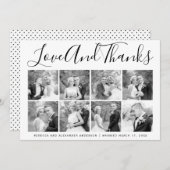 Typographie mariage Merci huit photo collage (Devant / Derrière)