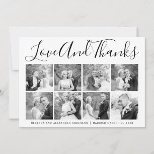 Typographie mariage Merci huit photo collage