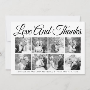 Typographie mariage Merci huit photo collage