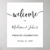 Typographie Mariage monochrome Affiche de bienvenu (Devant)