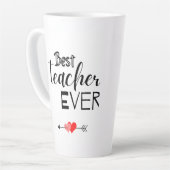 Typographie Meilleur Enseignant Jamais Latte Mug (Angle gauche)