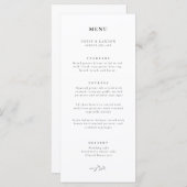 Typographie & Menu Botanique Simple Elegance (Devant / Derrière)