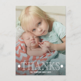 Typographie Merci bébé photo carte plat